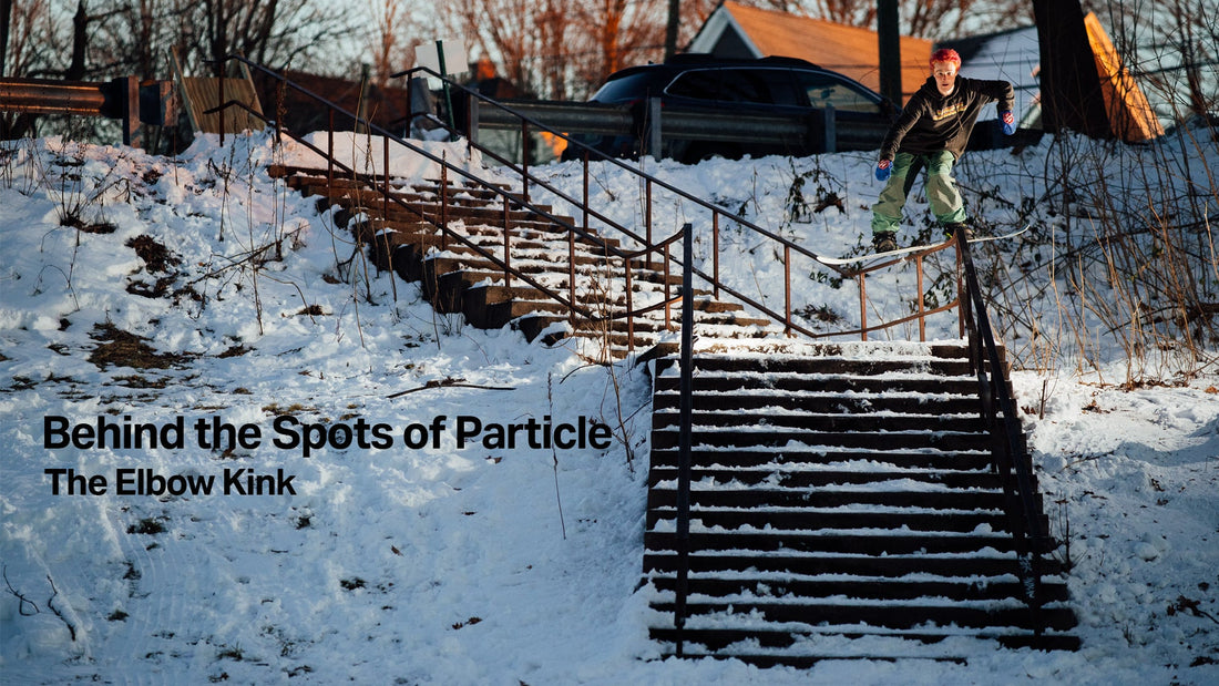 Explore the story behind an iconic street spot, 24/25, Rome Snowboards, Behind the Spots of 'Particle': the Elbow Kink.