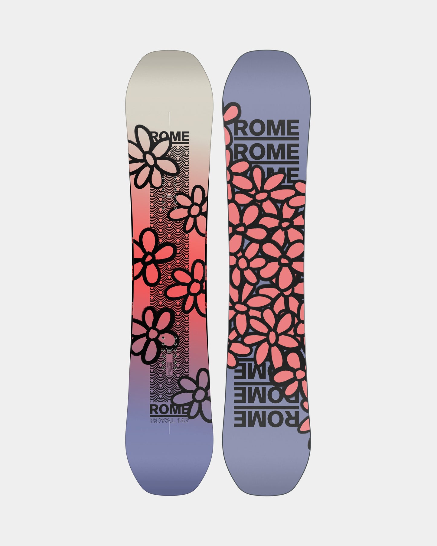 Women snowboards in multicolor. Royal 2025 | Rome Snowboards™