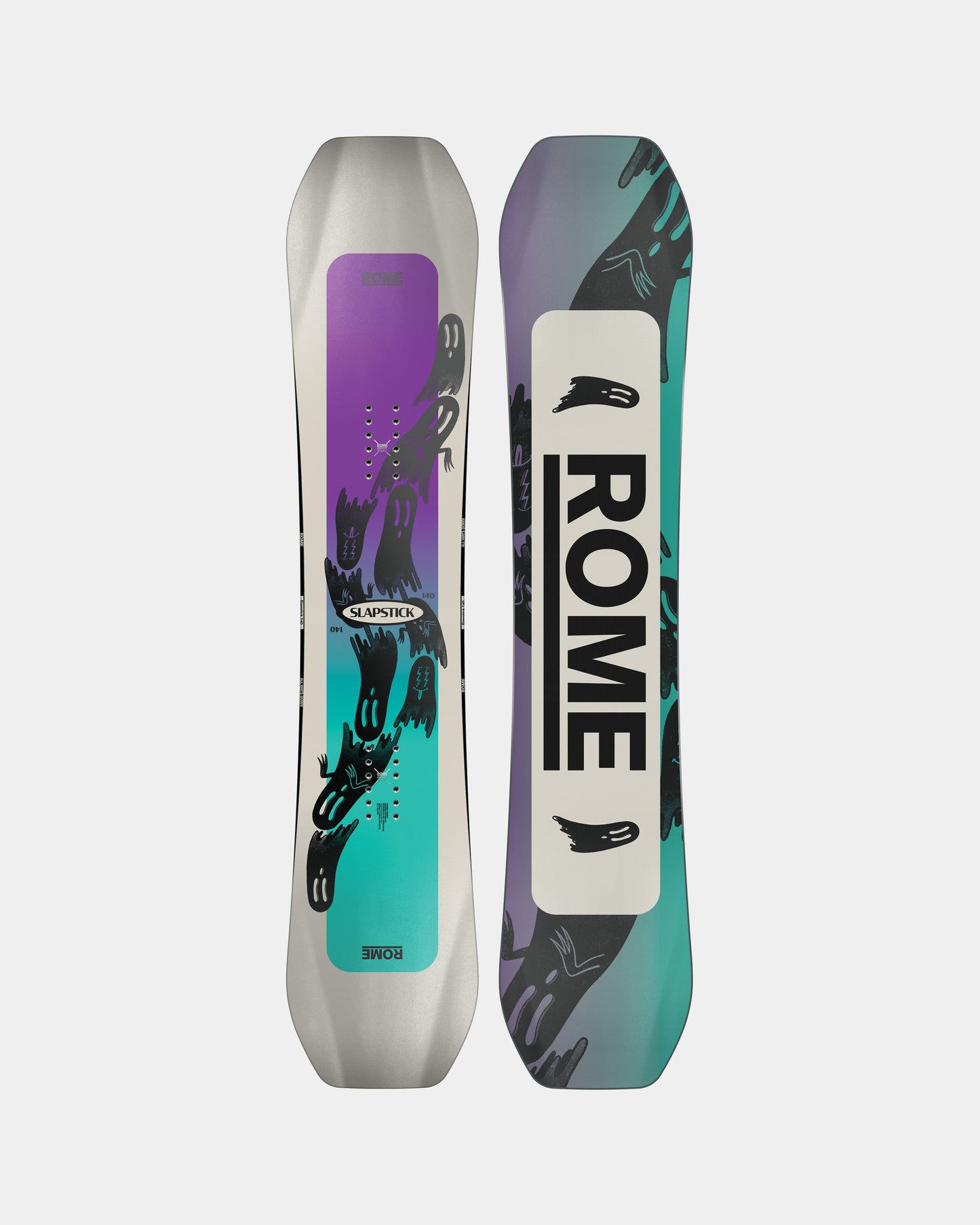 Snowboards for kids in multicolor. Slapstick 2025 | Rome Snowboards™ 2025.